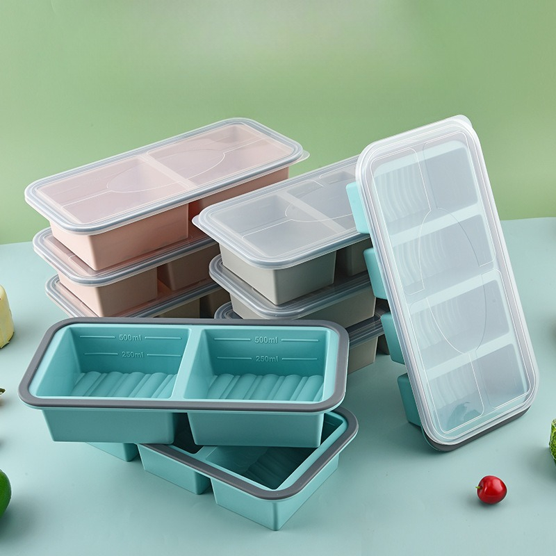 Meal Prep Template - قوالب سيليكون للتجميد، صواني سيليكون مع