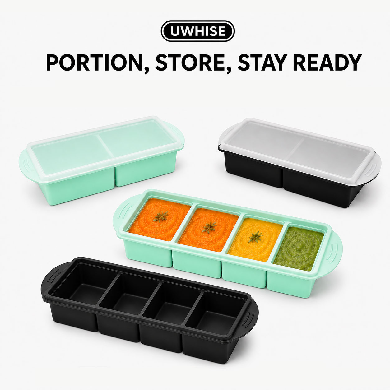 Meal Prep Template - صينية تجميد الحساء من السيليكون من