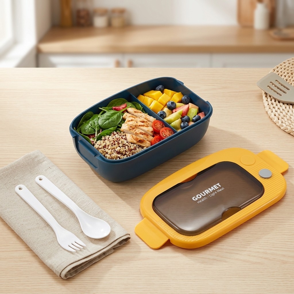 Meal Prep Or Prep Meal - صندوق غداء بلاستيكي بنتو بقسمين قابل