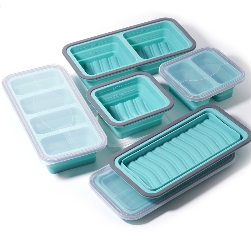 Meal Prep Template - صينية تجميد مع غطاء، قطعتان، قوالب