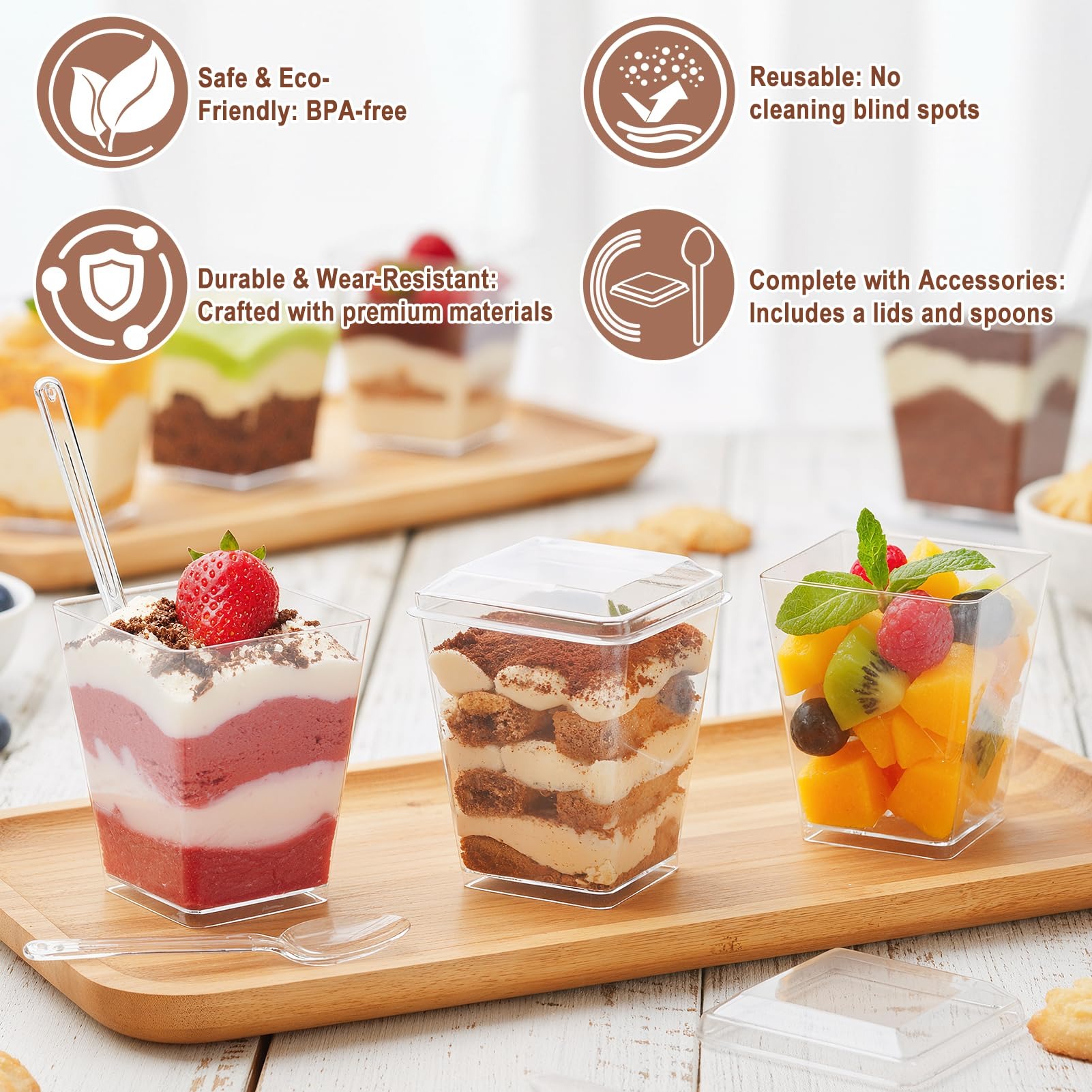 50 قطعة من أكواب الحلوى البلاس - مراجعة Meal Prep Template وسعره