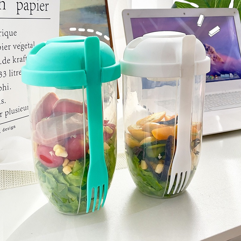 وعاء سلطة محمول مع غطاء وشوكة  - مراجعة Meal Prep Bowl وسعره